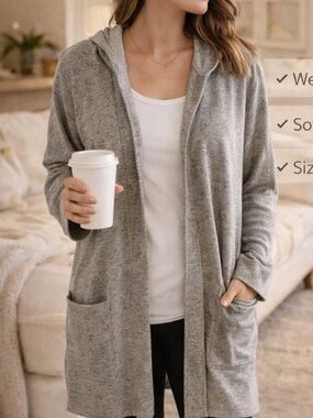 J.Jill long grey sweater/coat  size medium